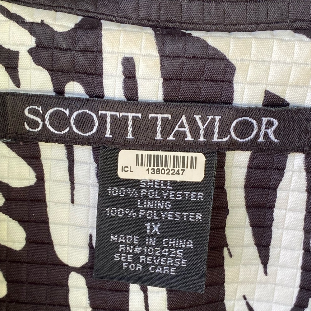SCOTT TAYLOR Women’s Blazer Black & White Size 1X - Picture 6 of 7